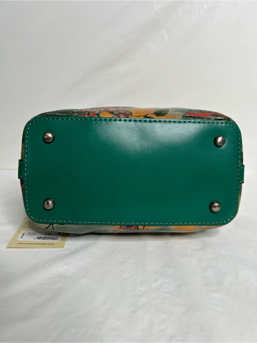 Patricia Nash Irving Beautiful Girl Convertible Leather Crossbody Bag Teal Green